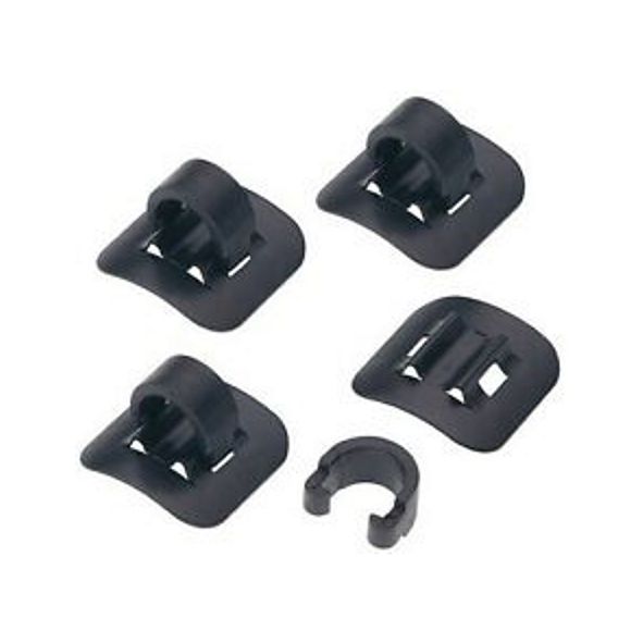 Kabelführung selbstklebend mit Clips Ø4.5-6.0 mm Set 4 Stk. schwarz